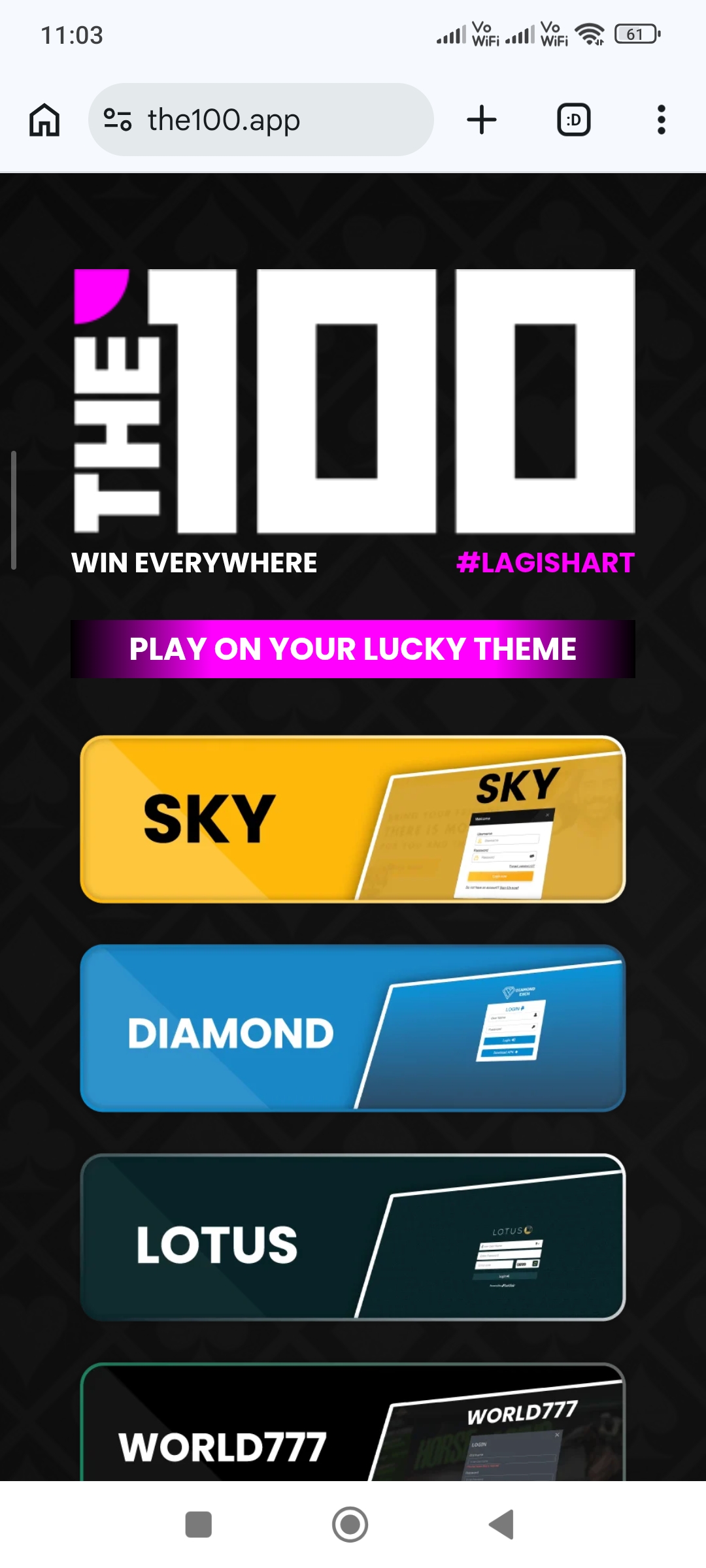 the100exch.in screenshot